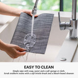 LEXMORE Placemats Set of 8 Vinyl/Plastic Woven Place Mats for Kitchen Table Indoor/Outdoor Washable Placemat Wipeable Dining Table Mats(Dark Gray) LEXMORE