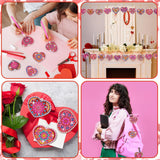 Ferreve 28 Pcs Heart Diamond Painting Keychain Kits Double Sided DIY Heart Diamond Art Keychain Ornaments for Adults Gem Key Ring Art Pendant Decor Crafts Accessories Gifts Ferreve