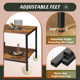 WLIVE Small Coffee Table for Living Room, 31.3" Modern Industrial Coffee Table with Storage Shelf & Metal Frame, 2-Tier Wood Center Table for Small Spaces Apartment, Home, Rustic Brown WLIVE