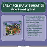 Mudpuppy Woodland Forest — 64 Piece Search & Find Puzzle Jigsaw Puzzle Featuring Diverse Woodland Animals and Over 40 Hidden Images to Find for Ages 4+ Mudpuppy