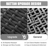 LayinSun 13 Pieces Outdoor Patio Furniture Set with 44" Fire Pit Table Brown Rattan Sectional Sofa Conversation Sets LayinSun