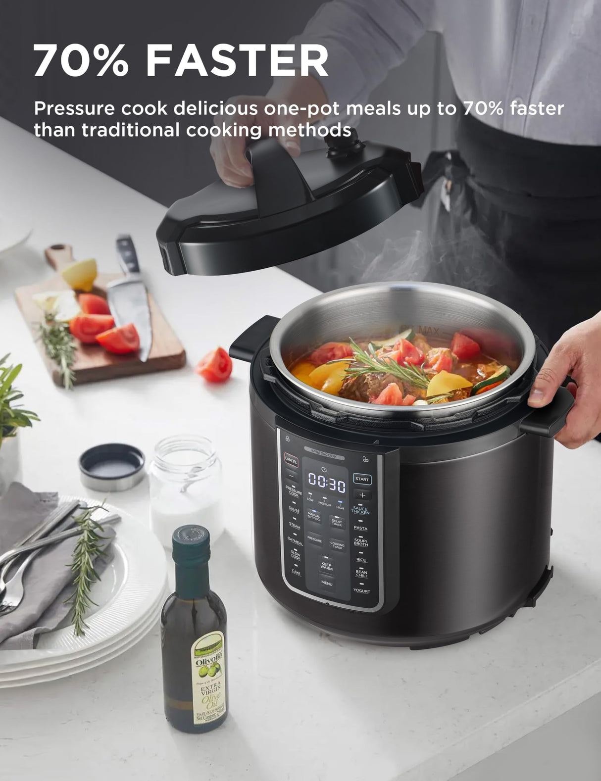 Midea 12-in-1 Electric Pressure Cooker, 6 Quarts, 12 Presets, Multi-Functional Programmable Slow Cooker, Rice Cooker, Steamer, Sauté Pan, Yogurt Maker, and More, Stainless Steel Midea
