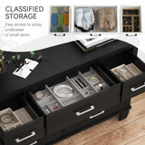 GarveeHome Dresser for Bedroom, 7 Drawers Modern Wood Dresser, 51" Wide Chest of Drawers Closet, Wooden Dresser Organizer with Metal Handle, for Bedroom, Living Room, Black GarveeHome