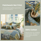 Secgo King Size Comforter Set- 100% Cotton Quilt King Size Set, Green, Sage bedspreads (96 * 108 Inch) with 2 Pillow Shams, Patchwork Reversible Lightweight Bedding Secgo