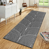Tiffasea Woven Runner Rug 2'x6', Machine Washable Indoor Outdoor Rugs Cotton Woven Area Rug Hallway Runner Rug Entryway Rug for Living Room/Laundry/Bathroom/Bedroom(Black and White) Tiffasea