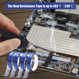 HSDCO 4 Rolls Heat Tape for Sublimation, Heat Resistant Tape for Heat Transfer Sublimation Press, 20mm x 33m(108ft) No Residue Heat Transfer Tape (Blue) HSDCO