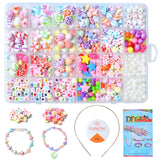 Jwxstore Kids DIY Bead Jewelry Making Kit, Beads for Girls Toys Bead Art and Craft Kits DIY Bracelets Necklace Hairband and Rings Toy for Age 4 5 6 7 8 9 10 11 Year Old Girl Gifts Jwxstore