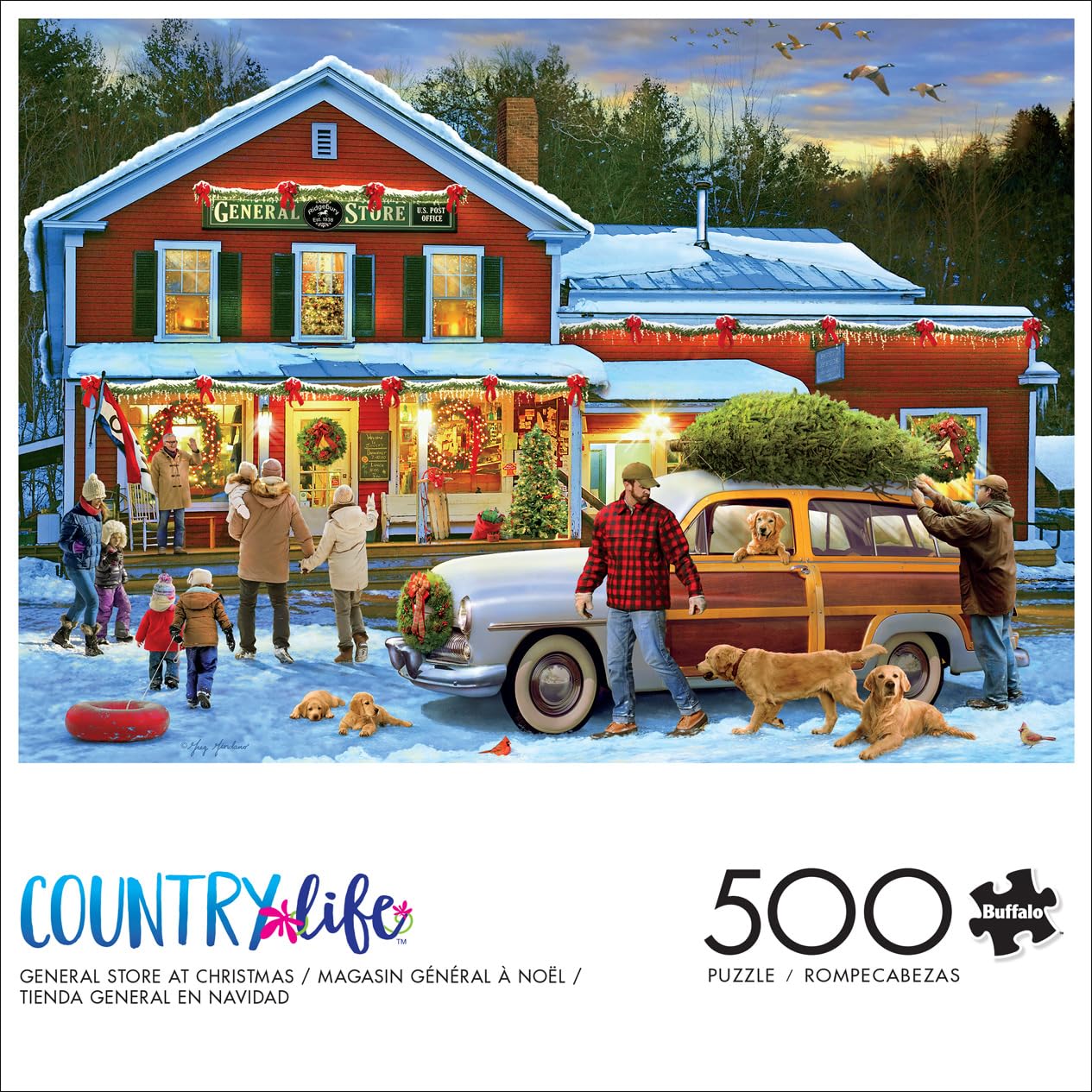 Buffalo Games - Greg Giordano - General Store at Christmas - 500 Piece Jigsaw Puzzle for Adults -Challenging Puzzle Perfect for Game Nights - Finished Size is 21.25 x 15.00