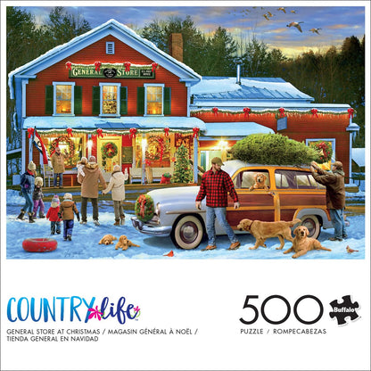 Buffalo Games - Greg Giordano - General Store at Christmas - 500 Piece Jigsaw Puzzle for Adults -Challenging Puzzle Perfect for Game Nights - Finished Size is 21.25 x 15.00