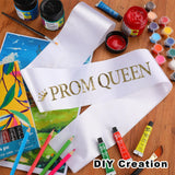 GCTWFYK 16 Pcs White Sashes, Blank Senior Satin Sash 2024 for Pageants, Plain Satin Sashes to Decorate for Beauty Pageant, Birthday, Wedding, Graduation, Party, DIY Supplies GCTWFYK