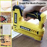 YEAHOME Electric Staple Gun, 5 in 1 Cordless Staple Gun for Upholstery with 1800 Staples & Nails, 3.7V Brad Nailer Kit with USB Charger for Wood, Carpentry, Crafts, DIY YEAHOME
