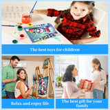 Arttoplus 4 Pack Paint by Numbers Kit for Kids with Frame,Cute Christmas Kids Paint by Numbers Ages 4-8-12 with Wooden Easel,Easy DIY Acrylic Oil Painting by Number for Gift Home Wall Decor(8x8 inch) Arttoplus