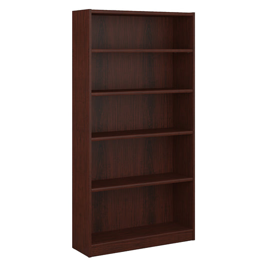 Bush Furniture Universal Tall 5 Shelf Bookcase in Vogue Cherry - WoodArtSupply