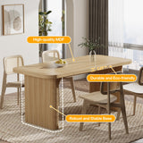 Tribesigns 5 ft Conference Table, Modern Rectangular Meeting Seminar Table with Double Pedestal, 62-Inch Large Boardroom Table for Office (Natural) Tribesigns