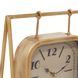 Deco 79 Wood Pendulum Clock with Wood Base, 10" x 5" x 11", Gold Deco 79