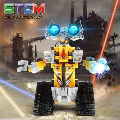 Sillbird Robot Building Kit with Remote Control STEM Gifts for Boys Age 8-13, Coding Buildable Robotic Technic Toys for Kids Birthday with 468 Pieces Sillbird
