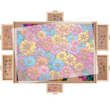DIKASHI Rotating Puzzle Board with 6 Drawers, Lazy Susan & Transparent Cover, 30.2"x22.4" Portable Wooden Jigsaw Puzzle Board for 1000 Pieces, Great Gift for for Puzzle Enthusiasts DIKASHI
