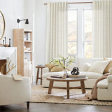 Neutral Farmhouse Curtains for Living Room 84 Inches Long,Taupe Cream Boho Light Filtering Sheer Patterned Modern Beautiful Linen Curtains with Floral Pattern Design Dining Room 84 Length 2 Panels Set Lino Rosa