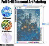 Ekuxom Night Castle Diamond Painting Kits for Adults, Diamond Art Kits for Adults, DIY 5D Round Full Drill Gem Art Kits for Gifts Home Wall Decor 12X16 Inch Ekuxom