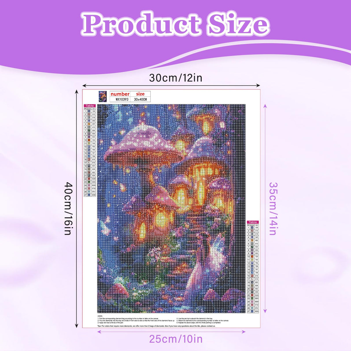 MAXBYE Diamond Paintings of Mushroom House, Diamond Art Kits for Adults, 5D Fantasy Art Landscapes Diamond Art Kits, Diamond Paintings for Home Décor Items, Extra 30% Diamonds, 12x16in MAXBYE