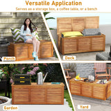RELAX4LIFE Deck Box Acacia Wood, 46 Gallon Backyard Storage Bin Container for Patio Furniture Cushions, Pillows, Garden Tools, Pool Accessories, Wooden Porch Bench, Indoor Outdoor Storage Box (46 Gal) RELAX4LIFE