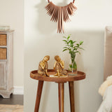 Deco 79 Polystone Buddha Decorative Sculpture Meditating Home Decor Statues with Engraved Carvings and Relief Detailing, Set of 2 Accent Figurines 5"W, 7"H, Gold Deco 79