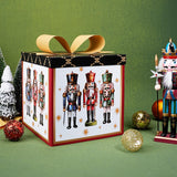 LaRibbons Large Christmas Gift Boxes with Lids, 10x10x10 Inches Nutcracker Design Folding Square Gift Boxes for Christmas Decorative Xmas Present, Red and Black LaRibbons