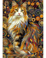 Animal Cat Diamond Art Kits for Adults, Easy Crafts 5D Diamond Painting Dot Kit for Adult Beginners, Animals Cat DIY Round Dots Full Drill Diamonds Paintings Arts for Home Wall Decor Gifts 12X16 Inch Luckyrichrui