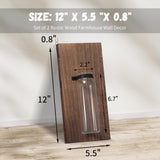 Heiple 2 Pack Wood Farmhouse Decor Sconces, Wall Planters for Indoor Plants, Wood Glass Wall Decor for Bathroom, Farmhouse Wall Hanging Glass Wall Vase Sconces (Brown) Heiple