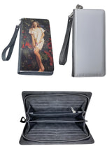 Youkang Sublimation Wallet Women's Zipper Card Holder Storage Bag Women's Travel Clutch Wristband DIY Craft (Grey) Youkang