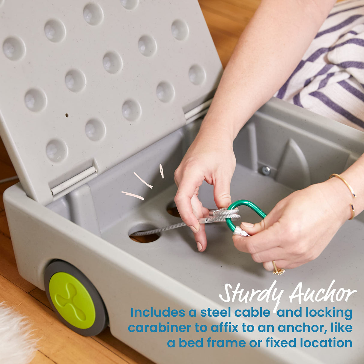 ECR4Kids Lock and Roll Personal Safe, Travel Lockbox, Grey ECR4Kids