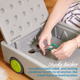 ECR4Kids Lock and Roll Personal Safe, Travel Lockbox, Grey ECR4Kids