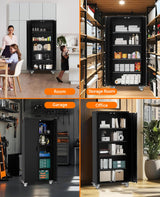 GarveeHome Metal Storage Cabinet 72" H with Wheels, Steel Tool Cabinet with Lock and 4 Adjustable Shelves and Lockable Rolling,Storage Organization for Home,Garage,Office GarveeHome