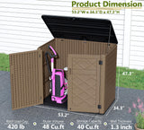 HOMSPARK Storage Shed Weather Resistance, Multi-Purpose Outdoor Storage Cabinet for Backyards and Patios, Horizontal Storage Shed for Lawnmower, Patio Accessories (Brown, X Large - 48 cu.ft) HOMSPARK