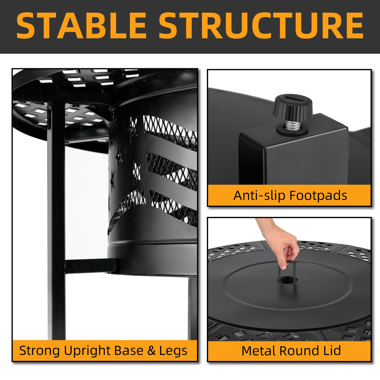 PrimeZone 42" Outdoor Fire Pit with 2 Grills - Wood Burning Firepit for Outside with Cover & Poker, Heavy Duty Metal Fire Pit Large Round Fireplace for Patio, Backyard, Picnic, Camping, Bonfire PrimeZone