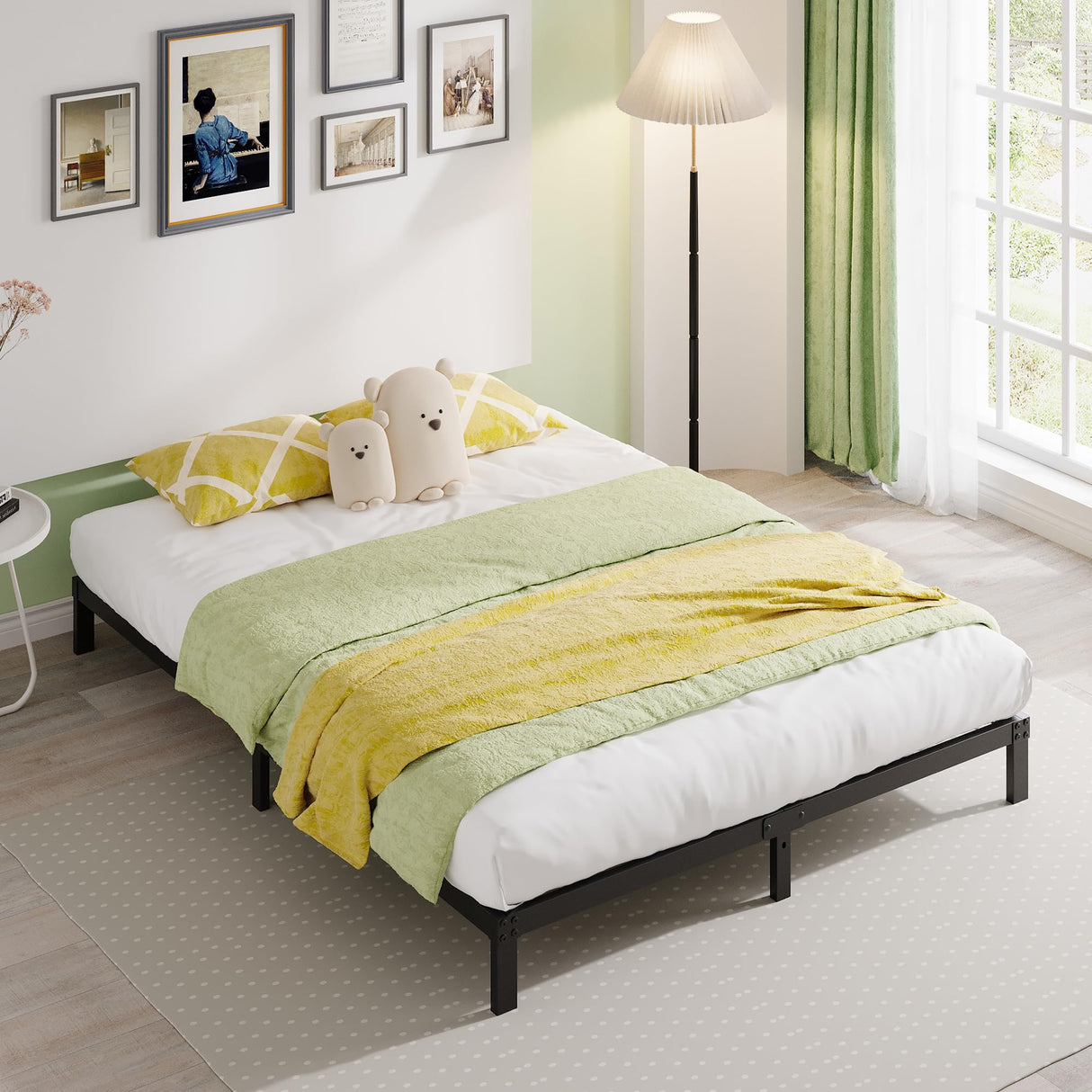 EMODA 6 Inch Heavy Duty Metal King Bed Frame - No Box Spring Required, Noise-Free Design, Easy Assembly EMODA