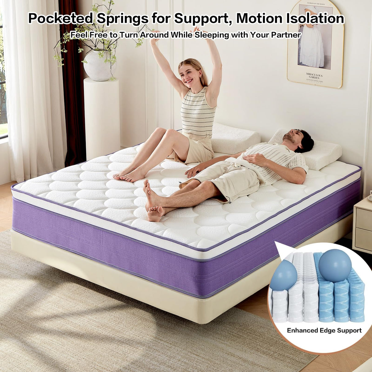 Niqooia Queen Mattress,12 Inch Queen Size Mattresses in a Box, Dual-Sided Comfort Medium Firm & Plush, Memory Foam Mattress for Pressure Relief & Cool Sleep, CertiPUR-US Certified, Safe Foams & Fabric Niqooia