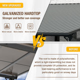 EBE 10' x 8' Hardtop Gazebo, Lean to Gazebos Outdoor Pergola with Galvanized Steel Roof, Wall Mounted Gazebo Pergola, Metal Awning for Patio, Decks, Backyard EBE