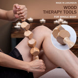 lianjindun 6 in 1 Wood Therapy Massage Tools, Maderoterapia kit, Wood Therapy Set, Lymphatic Drainage Massager, Wooden Gua Sha Tools, Wooden Massager Roller Rope for Body Shaping Anti Cellulite lianjindun