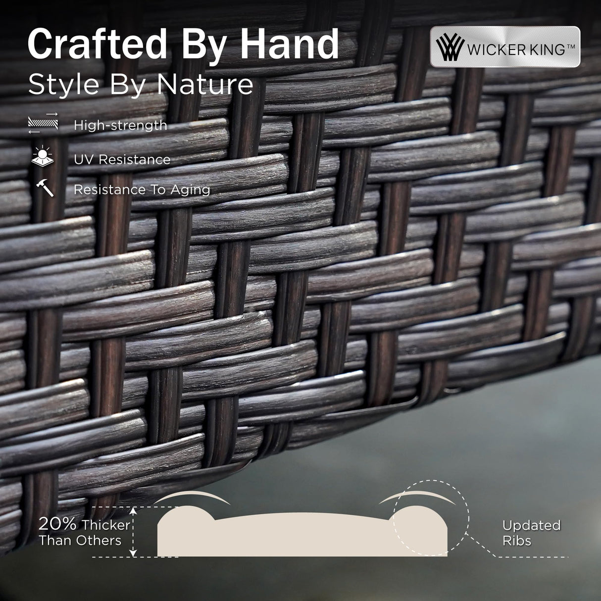 PHI VILLA Half-Moon Patio Furniture Set 8 Piece, Curved Outdoor Sectional Sofa Conversation Sets for 6 Persons with 2 Coffee Table for Garden, Poolside, Balcony, Backyard PHI VILLA