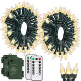 Solhice 2 Pack 20ft Christmas Lights Battery Operated String Lights with Remote Control, 50 LEDs Clear Mini Lights Warm White Xmas Tree Lights for Bedroom Indoor Outdoor Decor Solhice