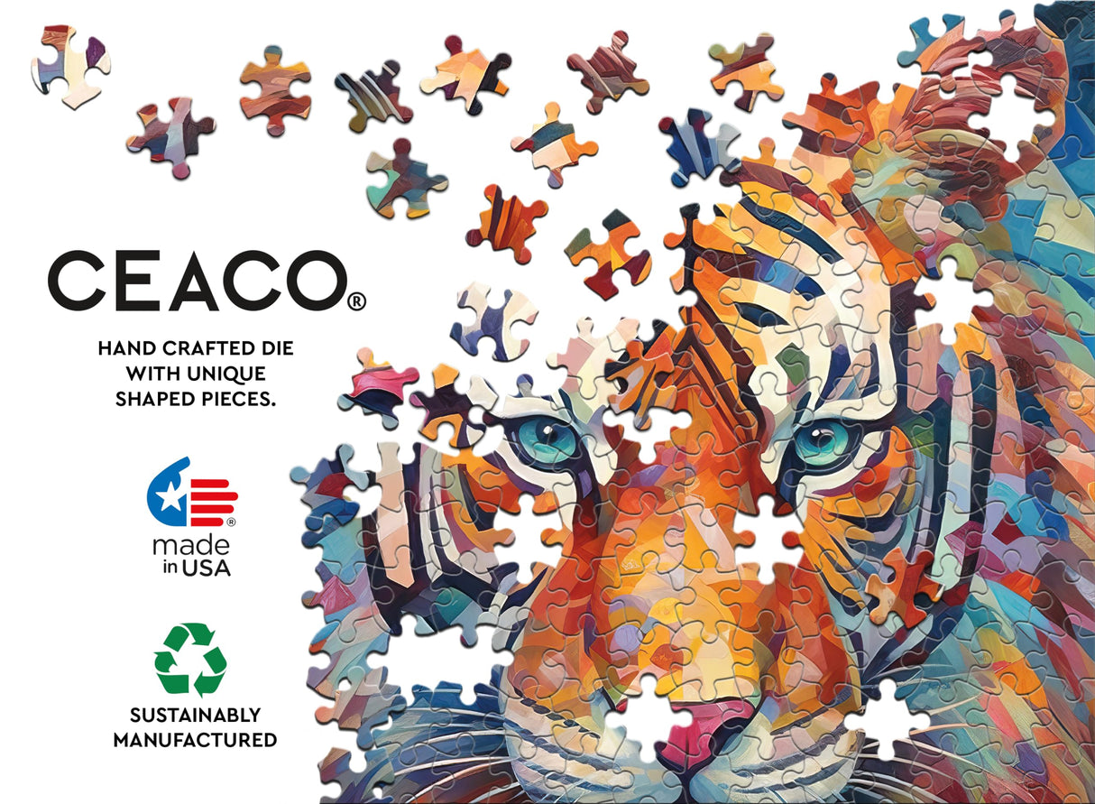 Ceaco – Tiger Colors - 300 Piece Jigsaw Space Saver Puzzle – Puzzles for Smaller Spaces and Surfaces Ceaco