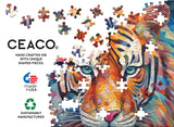 Ceaco – Tiger Colors - 300 Piece Jigsaw Space Saver Puzzle – Puzzles for Smaller Spaces and Surfaces Ceaco