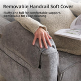 Rhevoy Oversized Power Recliner Chair, 26" Extra Wide Swivel Rocker Recliner with Adjustable Headrest, Chenille Glider Rocking Nursery Chair with Overstuffed Armrest, USB Ports, Grey Rhevoy