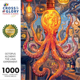 Cross & Glory - Octopus Alchemy: The Lava Experiment - 1000 Piece Jigsaw Puzzle for Adults | Science and Ocean Life Theme | Satin Finish | 20x27 Inches Cross & Glory