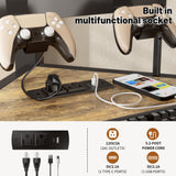 SogesSleep Loft Bed Twin Size, Bunk Bed with Desk, Shelves and Monitor Stand, Heavy Duty Metal Twin Loft Bed with Charging Station, Safety Guard & Ladder, Space-Saving, No Box Spring Needed SogesSleep