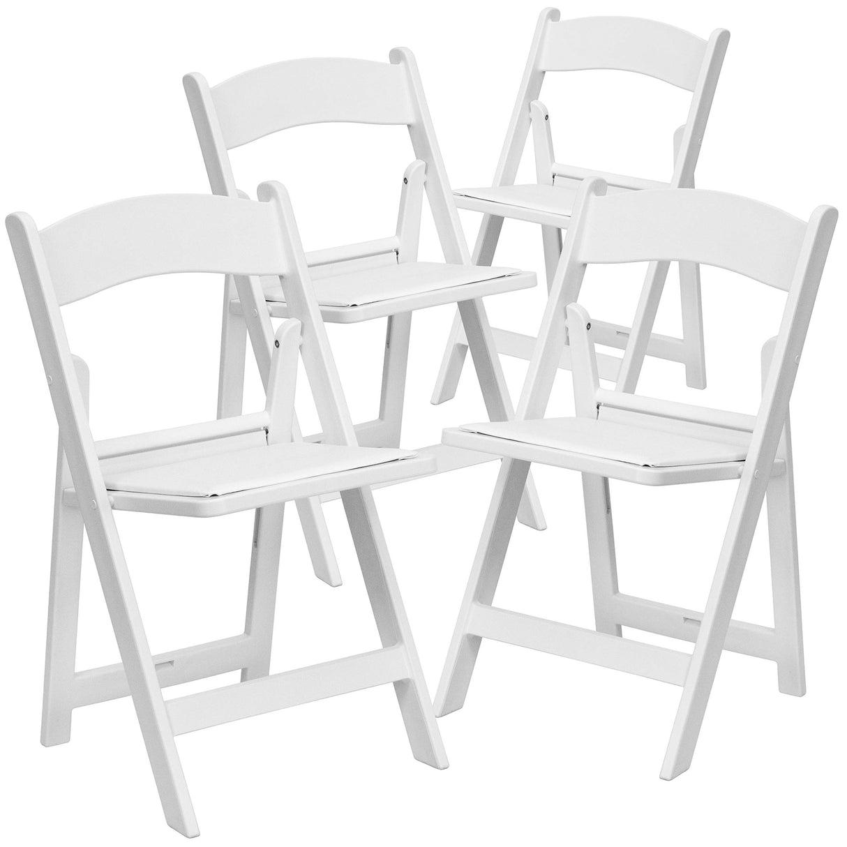 Flash Furniture Hercules Series Folding Chair - White Resin - Set of 4 800LB Weight Capacity Comfortable Event Chair - Light Weight Folding Chair Flash Furniture