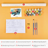 Paint by Numbers Sea Turtle, Abstract Paint by Number, Adult Paint by Number Kits on Canvas Tortoise Paintwork with Paintbrushes, Easy Paint by Numbers Art Crafts 16"x20" TUMOVO