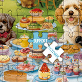 Funny Dog Puzzles for Adults, Dog Jigsaw Puzzle 1000 Piece, Picnic Puppy Food Puzzles (19.7 * 27.6 inches) IdeaBazar
