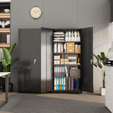 Pataku Metal Storage Cabinet, 72" Garage Cabinet with Doors and Shelves Lockable Steel Multifunctional Cabinet, Black Tool Cabinet for Garage, File Cabinet for Home, Office, Warehouse Pataku